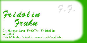 fridolin fruhn business card